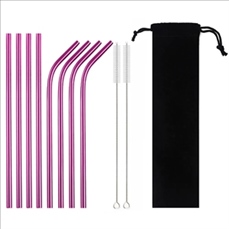10PCS/Set Stainless Steel Straw