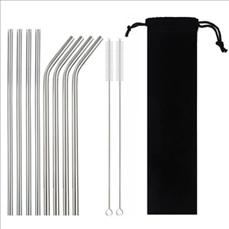10PCS/Set Stainless Steel Straw