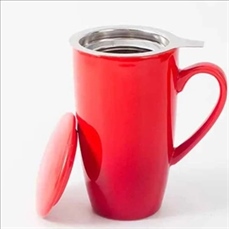 15 OZ Porcelain Tea Mug with Infuser and Lid