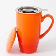 15 OZ Porcelain Tea Mug with Infuser and Lid