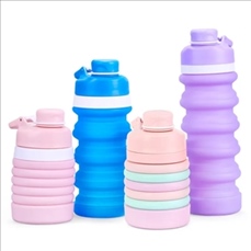 17 oz Lightweight Foldable Silicone Sports Bottle