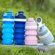 17 oz Lightweight Foldable Silicone Sports Bottle