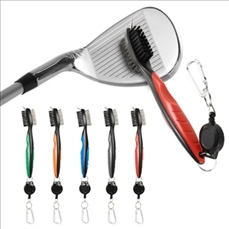2 Sides Metal and Nylon Bristles PP Golf Cleaning Brushes
