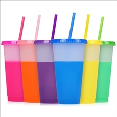 24oz Color Changing Reusable Straw Tumbler