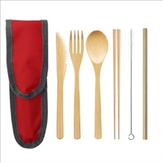 6 Pcs Bamboo Cutlery Set