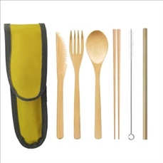 6 Pcs Bamboo Cutlery Set