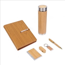 6 in 1 Business Bamboo Notepad Gift Box Set