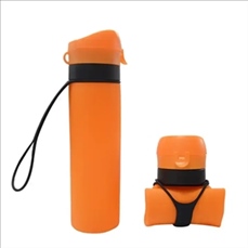 600ML/20oz Outdoor Silicone Telescopic Folding Kettle