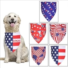 American Flag Dog Bib Independence Day Scarf, Washable