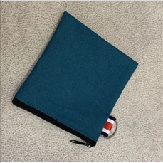 Canvas Pouch with Attachment Ring Zipper