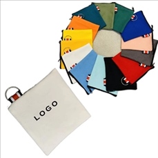 Canvas Pouch with Attachment Ring Zipper