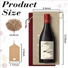 Christmas Burlap Wine Gift Bag