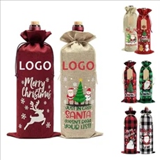 Christmas Burlap Wine Gift Bag