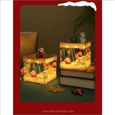 Christmas Cube Night Light - Snowman Table Decor