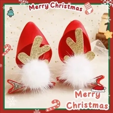 Christmas Hairpin Little Red Riding Hood Mink Antler Clip