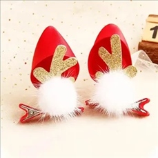 Christmas Hairpin Little Red Riding Hood Mink Antler Clip