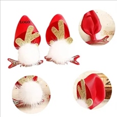 Christmas Hairpin Little Red Riding Hood Mink Antler Clip