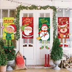 Christmas Reindeer Snowman Banner Decorations