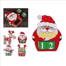 Christmas Santa Wooden Calendar Figurine