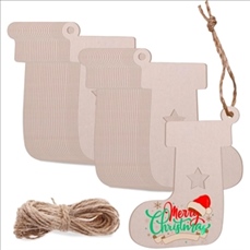 Christmas Stockings Wood Pendant 10 Pieces Set