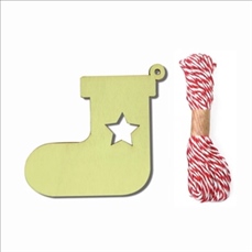 Christmas Stockings Wood Pendant 10 Pieces Set