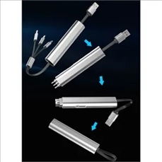 Creative 3-in-1 Retractable Metal Charging Cable