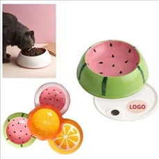 Cute Fruit Cat Bowl - Ceramic Pet Food & Water Dish
