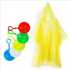 Disposable Portable Raincoat Poncho Ball Keychain