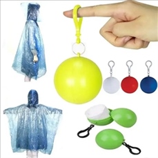 Disposable Portable Raincoat Poncho Ball Keychain