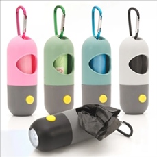 Dog Poop Bags Holder with LED Flashlight