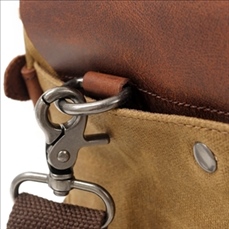 Genuine Leather Canvas Vintage Shoulder Bag