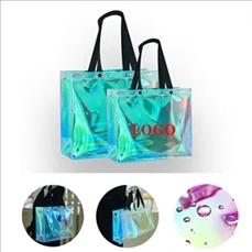 Glitter PVC Transparent Trendy Tote Laser Logo Gift Bag