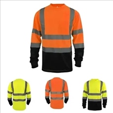 High Visibility Heavy-duty Long Sleeve Reflective Safety T-S