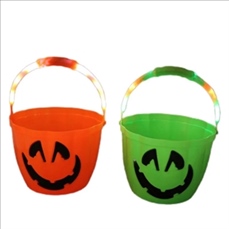 LED Plastic Halloween Gifts Candy Pumpkin Basket