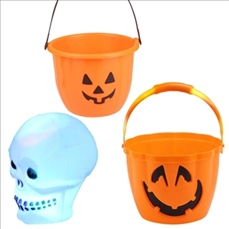 LED Plastic Halloween Gifts Candy Pumpkin Basket