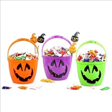 LED Plastic Halloween Gifts Candy Pumpkin Basket