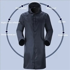 Long Sleeve Hooded Raincoat Waterproof Poncho Jacket