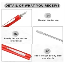 Magnetic Pen Screwdriver with Dual Head & Pocket Clip
