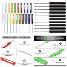 Magnetic Pen Screwdriver with Dual Head & Pocket Clip