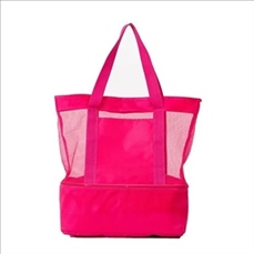 Mesh Beach Bag Tote w/ Insulated Cooler