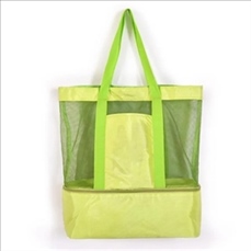 Mesh Beach Bag Tote w/ Insulated Cooler