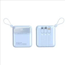 Mini 10000mAh Power Bank with 4 Built-in Cables