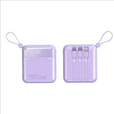 Mini 10000mAh Power Bank with 4 Built-in Cables