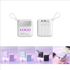 Mini 10000mAh Power Bank with 4 Built-in Cables