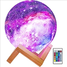 Moon Night Light Galaxy Lamp With Wood Stand