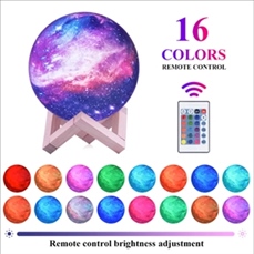 Moon Night Light Galaxy Lamp With Wood Stand
