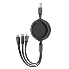 Multi Retractable Fast Charger Cord 3A 3-in-1 USB Cable
