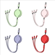 Multi Retractable Fast Charger Cord 3A 3-in-1 USB Cable