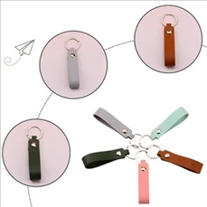 Multicolor PU leather keychain