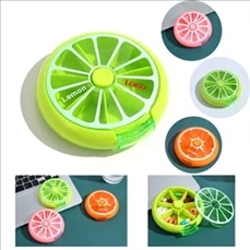One Week Fruit Lemon Portable Medicine Box